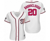 Women's Washington Nationals #20 Kyle Barraclough Authentic White Home Cool Base 2019 World Series Champions Baseball Jersey