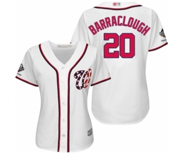 Women's Washington Nationals #20 Kyle Barraclough Authentic White Home Cool Base 2019 World Series Champions Baseball Jersey