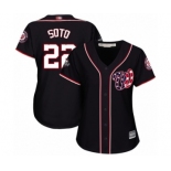 Women's Washington Nationals #22 Juan Soto Authentic Navy Blue Alternate 2 Cool Base 2019 World Series Bound Baseball Jersey