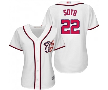 Women's Washington Nationals #22 Juan Soto Authentic White Home Cool Base Baseball Jersey