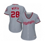 Women's Washington Nationals #28 Jayson Werth Authentic Grey Road Cool Base 2019 World Series Bound Baseball Jersey