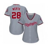 Women's Washington Nationals #28 Jayson Werth Authentic Grey Road Cool Base 2019 World Series Champions Baseball Jersey