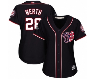 Women's Washington Nationals #28 Jayson Werth Authentic Navy Blue Alternate 2 Cool Base 2019 World Series Bound Baseball Jersey