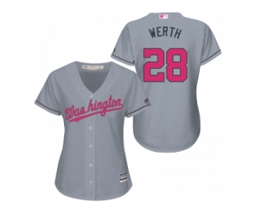 Women's Washington Nationals #28 Jayson Werth Gary Road 2016 Mother's Day Cool Base Jersey