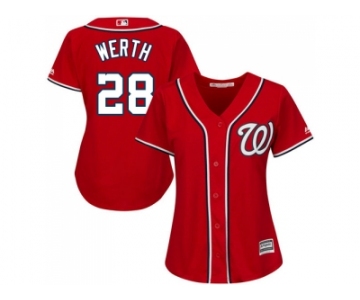 Women's Washington Nationals #28 Jayson Werth Red Alternate Stitched MLB Jersey