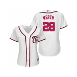 Women's Washington Nationals #28 Jayson Werth White Fashion Stitched MLB Jersey