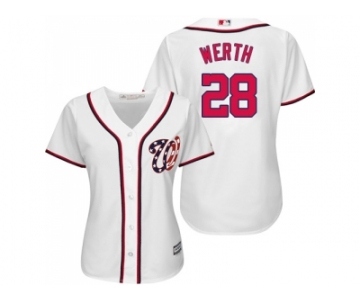 Women's Washington Nationals #28 Jayson Werth White Fashion Stitched MLB Jersey