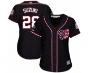 Women's Washington Nationals #28 Kurt Suzuki Authentic Navy Blue Alternate 2 Cool Base 2019 World Series Champions Baseball Jersey