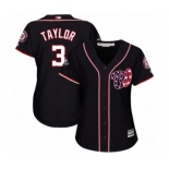 Women's Washington Nationals #3 Michael Taylor Authentic Navy Blue Alternate 2 Cool Base 2019 World Series Bound Baseball Jersey