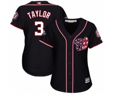 Women's Washington Nationals #3 Michael Taylor Authentic Navy Blue Alternate 2 Cool Base 2019 World Series Bound Baseball Jersey