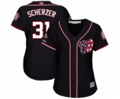 Women's Washington Nationals #31 Max Scherzer Authentic Navy Blue Alternate 2 Cool Base 2019 World Series Champions Baseball Jersey