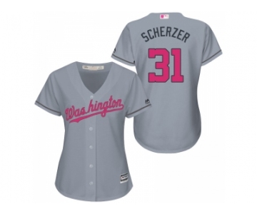 Women's Washington Nationals #31 Max Scherzer Gary Road 2016 Mother's Day Cool Base Jersey