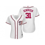 Women's Washington Nationals #31 Max Scherzer White Home Stitched MLB Jersey