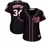 Women's Washington Nationals #34 Bryce Harper Authentic Navy Blue Alternate 2 Cool Base 2019 World Series Champions Baseball Jersey