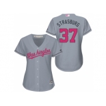 Women's Washington Nationals #37 Stephen Strasburg Gary Road 2016 Mother's Day Cool Base Jersey