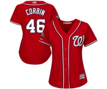 Women's Washington Nationals #46 Patrick Corbin Authentic Red Alternate 1 Cool Base 2019 World Series Champions Baseball Jersey