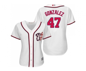 Women's Washington Nationals #47 Gio Gonzalez White Home Stitched MLB Jersey