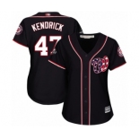 Women's Washington Nationals #47 Howie Kendrick Authentic Navy Blue Alternate 2 Cool Base 2019 World Series Bound Baseball Jersey