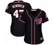 Women's Washington Nationals #47 Howie Kendrick Authentic Navy Blue Alternate 2 Cool Base 2019 World Series Champions Baseball Jersey