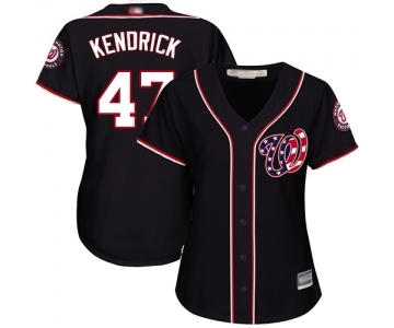 Women's Washington Nationals #47 Howie Kendrick Authentic Navy Blue Alternate 2 Cool Base Baseball Jersey