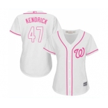 Women's Washington Nationals #47 Howie Kendrick Authentic White Fashion Cool Base Baseball Jersey