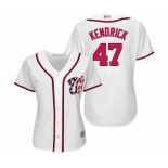 Women's Washington Nationals #47 Howie Kendrick Authentic White Home Cool Base Baseball Jersey