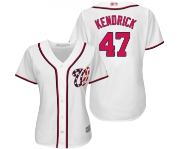 Women's Washington Nationals #47 Howie Kendrick Replica White Home Cool Base Baseball Jersey