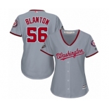 Women's Washington Nationals #56 Joe Blanton Authentic Grey Road Cool Base 2019 World Series Bound Baseball Jersey