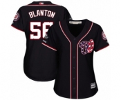 Women's Washington Nationals #56 Joe Blanton Authentic Navy Blue Alternate 2 Cool Base 2019 World Series Champions Baseball Jersey