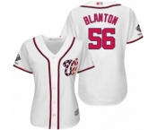 Women's Washington Nationals #56 Joe Blanton Authentic White Home Cool Base 2019 World Series Champions Baseball Jersey