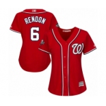 Women's Washington Nationals #6 Anthony Rendon Authentic Red Alternate 1 Cool Base 2019 World Series Bound Baseball Jersey