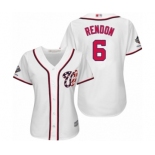 Women's Washington Nationals #6 Anthony Rendon Authentic White Home Cool Base 2019 World Series Champions Baseball Jersey