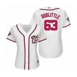 Women's Washington Nationals #63 Sean Doolittle Authentic White Home Cool Base 2019 World Series Bound Baseball Jersey