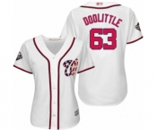 Women's Washington Nationals #63 Sean Doolittle Authentic White Home Cool Base 2019 World Series Bound Baseball Jersey