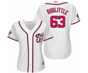 Women's Washington Nationals #63 Sean Doolittle Authentic White Home Cool Base 2019 World Series Champions Baseball Jersey