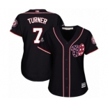 Women's Washington Nationals #7 Trea Turner Authentic Navy Blue Alternate 2 Cool Base 2019 World Series Bound Baseball Jersey