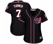 Women's Washington Nationals #7 Trea Turner Authentic Navy Blue Alternate 2 Cool Base 2019 World Series Champions Baseball Jersey