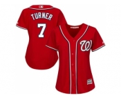 Women's Washington Nationals #7 Trea Turner Red Alternate Stitched MLB Jersey