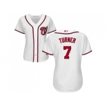 Women's Washington Nationals #7 Trea Turner White Home Stitched MLB Jersey