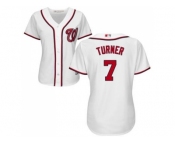 Women's Washington Nationals #7 Trea Turner White Home Stitched MLB Jersey