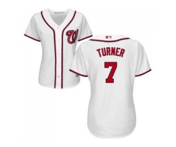 Women's Washington Nationals #7 Trea Turner White Home Stitched MLB Jersey