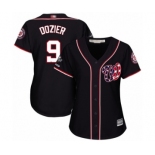 Women's Washington Nationals #9 Brian Dozier Authentic Navy Blue Alternate 2 Cool Base 2019 World Series Champions Baseball Jersey