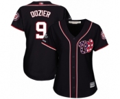 Women's Washington Nationals #9 Brian Dozier Authentic Navy Blue Alternate 2 Cool Base 2019 World Series Champions Baseball Jersey