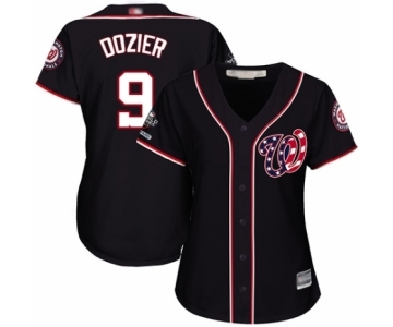 Women's Washington Nationals #9 Brian Dozier Authentic Navy Blue Alternate 2 Cool Base 2019 World Series Champions Baseball Jersey