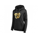 Women's Washington Nationals Gold Collection Pullover Hoodie Black