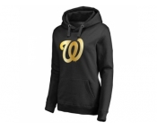 Women's Washington Nationals Gold Collection Pullover Hoodie Black