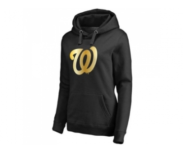 Women's Washington Nationals Gold Collection Pullover Hoodie Black