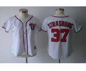 women mlb washington nationals #37 strasburg white