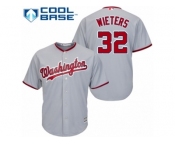 Youth Majestic Washington Nationals #32 Matt Wieters Authentic Grey Road Cool Base MLB Jersey