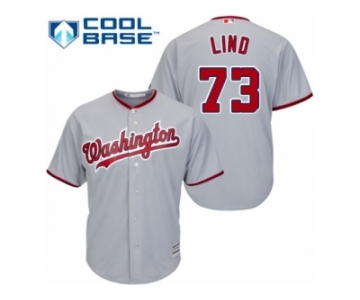 Youth Majestic Washington Nationals #73 Adam Lind Replica Grey Road Cool Base MLB Jersey